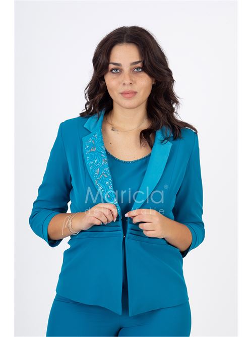 tailleur 3pz ricamo PAOLA FORTI | PF400TPSMERALDO